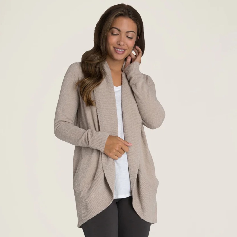 New Barefoot Dreams Cozychic Lite Circle CardiCardigan Taupe‎ XXL Loungewear